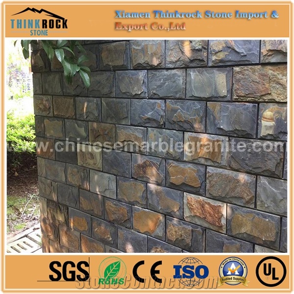 Strict Production Natural Cleft Face Bulge Brown Ledge Stone Facade