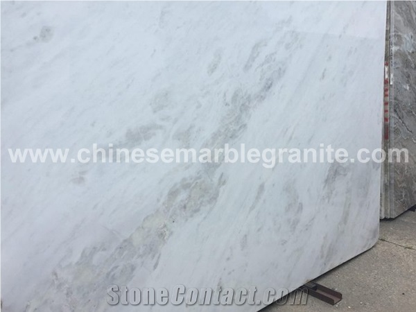 Timeless Look Cyan Veins Landscape White Marble Wall Covering Tiles