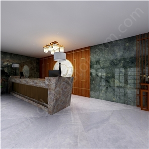 Peacock Green Marble Tiles and Slabs, Green Marble Walling