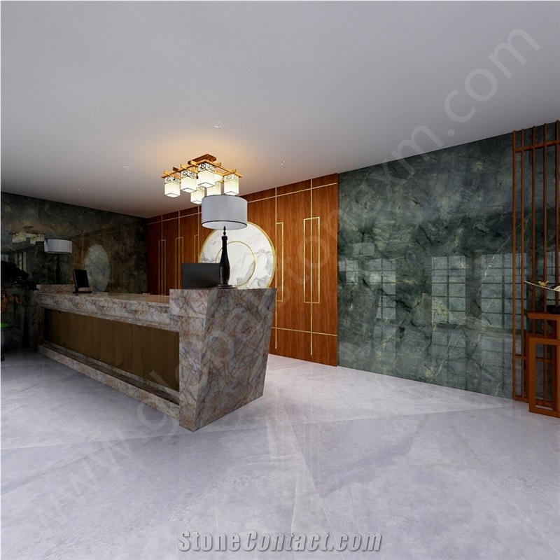 Peacock Green Marble Tiles and Slabs