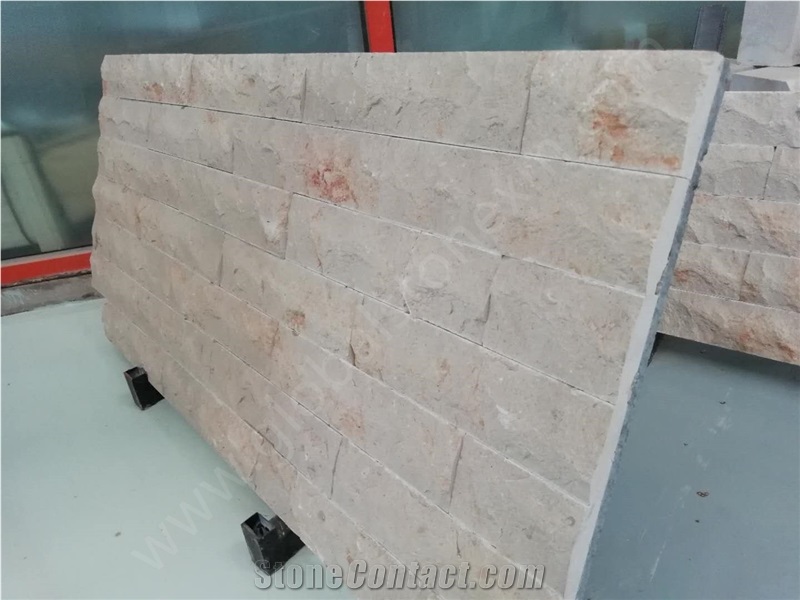 Tippy Beige Limestone Mushroom Stone, Beige Marble Mushroom Wall Cladding