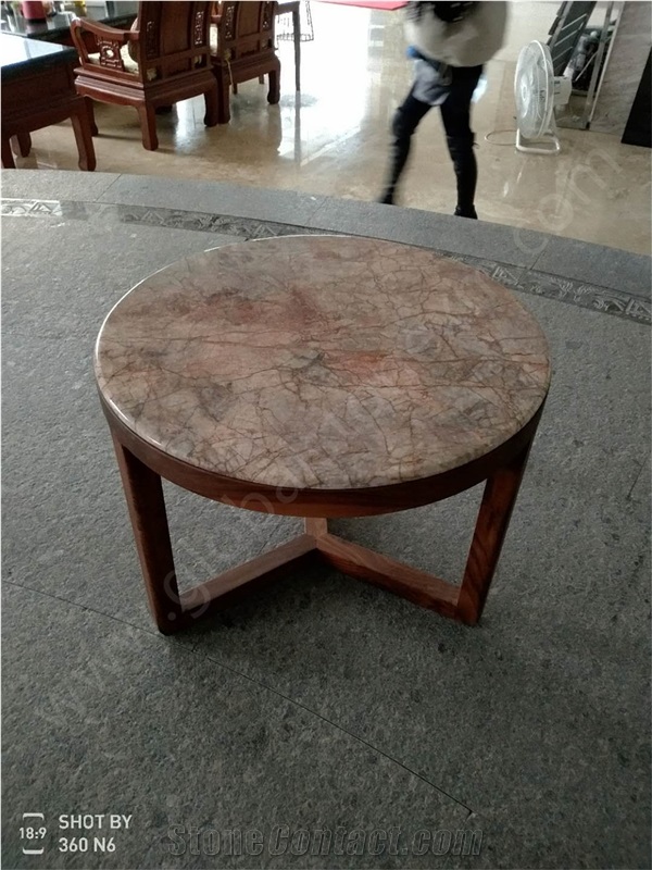 Violet Gold Marble Round Tables