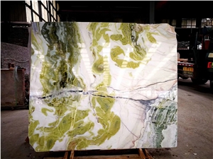 Chinese Dreaming Green Marble,Dan Ink Green Marble Slabs & Tiles