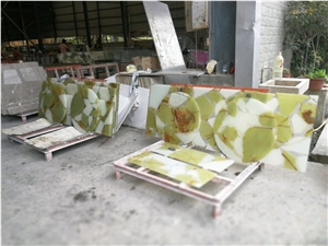 Iran Green Onxy Pattern,Onyx Laminated Glass Pattern, Green Onyx Cover Slab