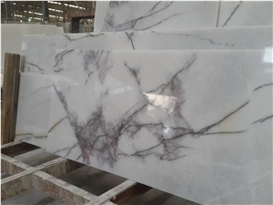 Milas New York Marble Kitchen Bar Top, Lilac White Marble Kitchen Tops