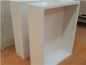 Nano Crystallized Glass White Ⅲ Stone Kitchen Worktops Drawers
