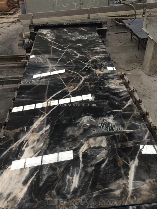Smoky Black Venice Gold Marble Slabs&Tiles Interior Wall and Floor