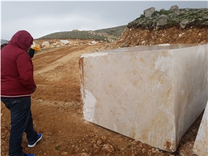 Antalya Beige with Fossils Marble Block