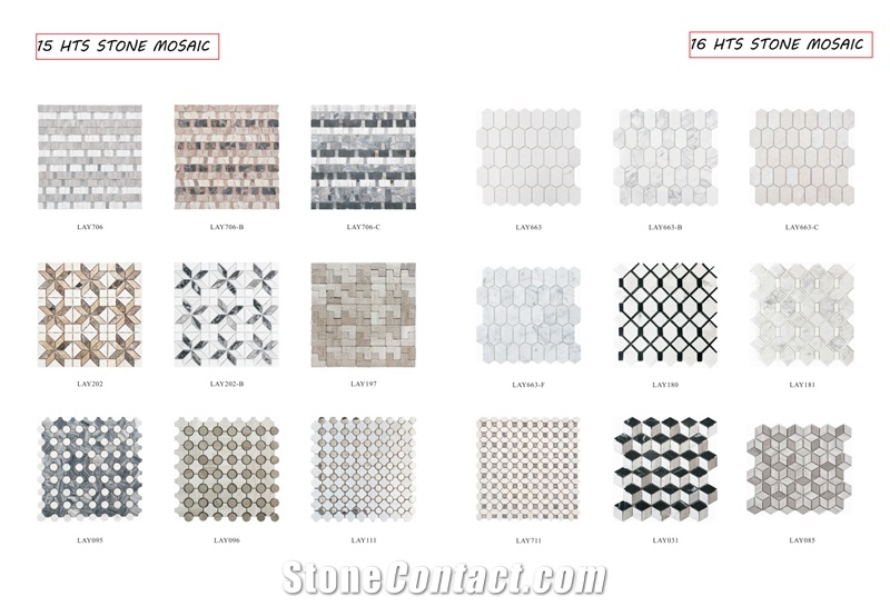 1" Hexagon Carrara Extra Polished Mosaic White Marble Mosaic