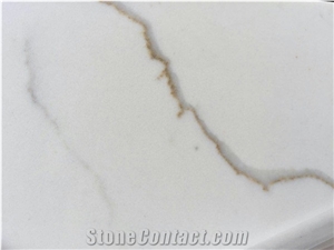 Artificial White Calacatta Gold Quartz Marble Vein Quartz Slab