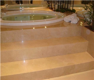 Beige Marble Crema Marfil Modern Stairs Riser/Treads