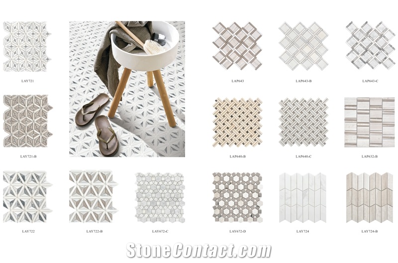 Bianco Carrara White Brick Mosaic Marble Tile for Swimming Pool Floor