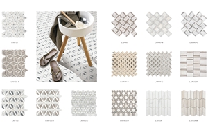 Bianco Carrara White Brick Mosaic Marble Tile for Swimming Pool Floor