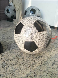 Black White Round Stone Ball Customized Granite Football Vase Carving