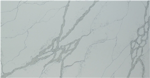 Calacatta White Quartz Marble Slab for Kitchen Countertop