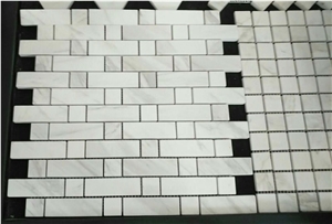 Carrara Marble Italian White Bianco Carrera Mini Brick Mosaic Tiles