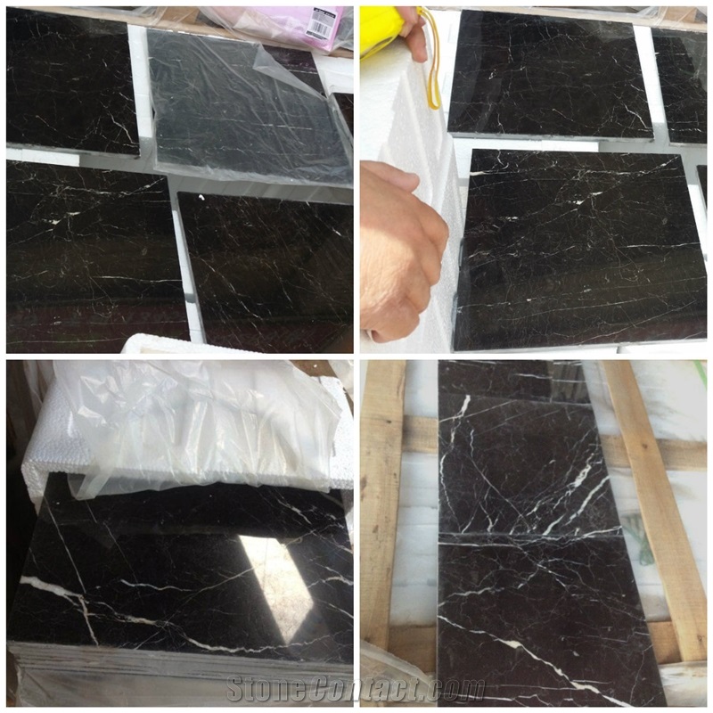 China Nero St Laurent 10mm Brown Black Grey Marble Tile