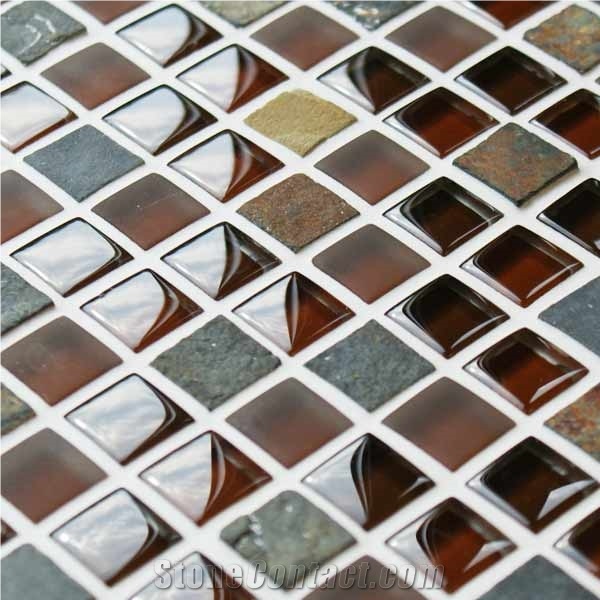 Cobblestone Copper Mixed Mosaic Tiles