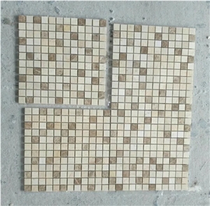 Crema Marfil Light Emperador Mixed Color Mini Square Marble Mosaic