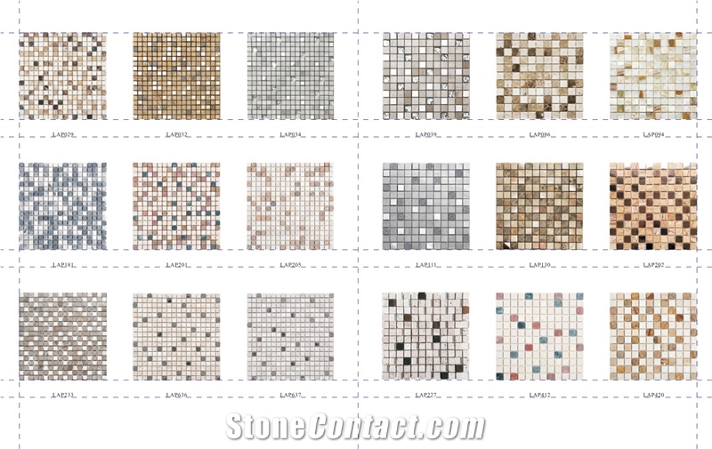 Crema Marfil Light Emperador Mixed Color Mini Square Marble Mosaic