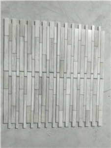 Grey Marble Mosaic Chipped Linear Strips Mosaic Tile for Wall/Floor