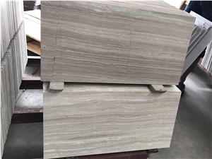 Guizhou White Serpeggiante Wood Line Wooden Vein Grey White Marble Tile