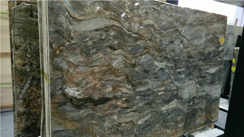 Midnight Fusion Quartzite Titanium Golden Silk Road Quartzite Slabs