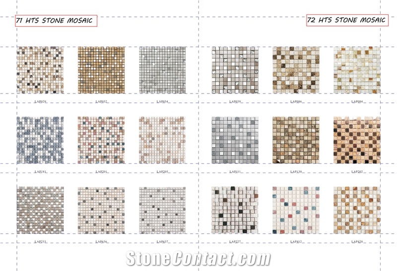 Multicolor Dark Emperdor Brown Marble Mosaic Chipped Mosaic Tiles
