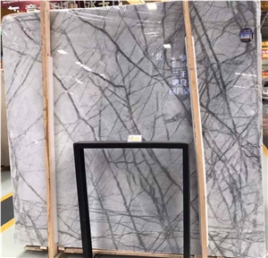 New Lilac New York White Marble with Black Grey Vein Marble Slabs