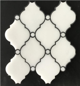 Oriental White Carrara White Marble Mosaic Art