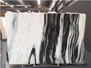 Polished Panda White Marble Big Slab for Floor / Wall Tiles