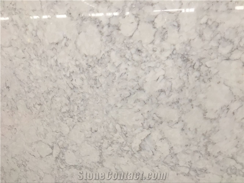 Polished Surface Slabs 20mm Thickness White Artificial Quartz Stone