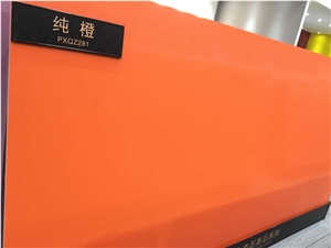 Pure Orange Quartz Stone Slabs for Kitchen/Bathroom Countertops