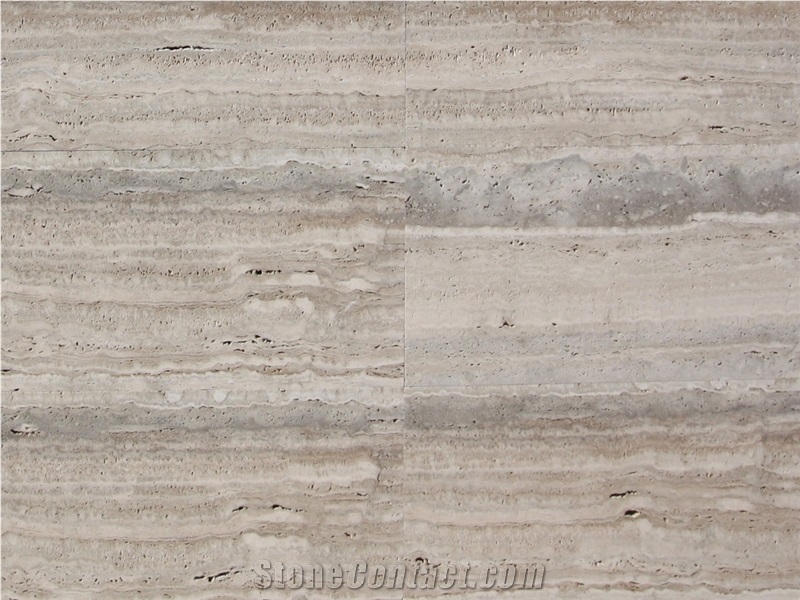 Silver Grey Striato Domus Vein Cut Travertine Tile / Slab