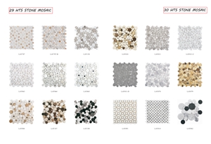 Small Carrara White Marble Hexagon Mosaic Tiles