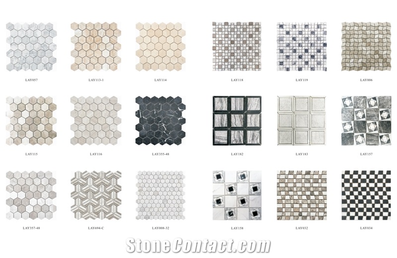 White Marble Mosaic Tile Backsplash for Bathroom/Kitchen Floor/Wall