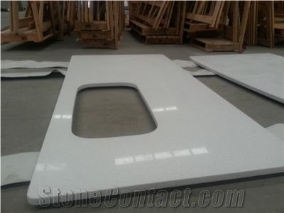 White Quartz Stone Solid Surface Kitchen Countertops
