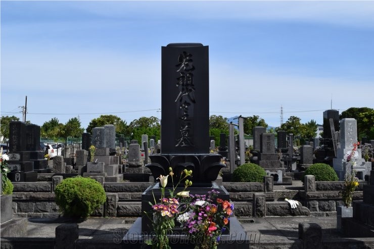 Long Vertical Rectangular Japanese Style Tombstone