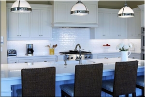 Pure White Solid Surface Kitchen Countertop