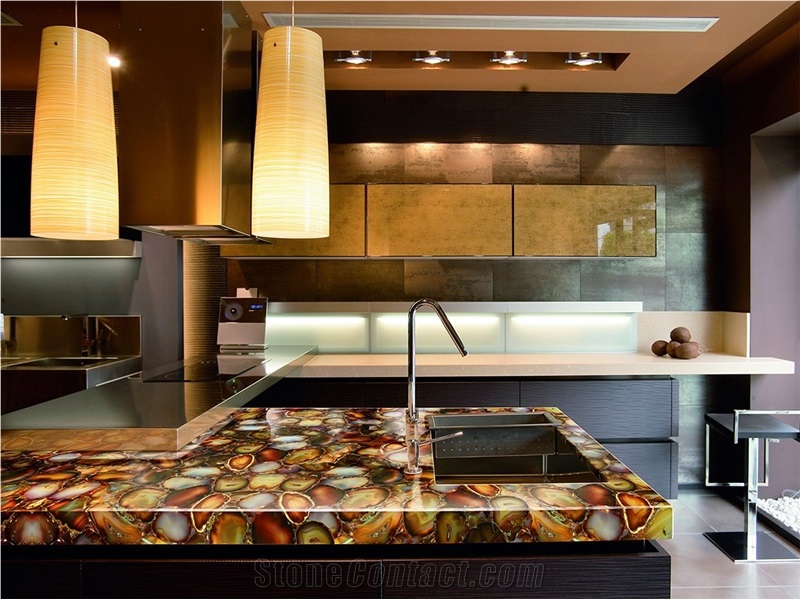 Semiprecious Stone Kitchen Countertops