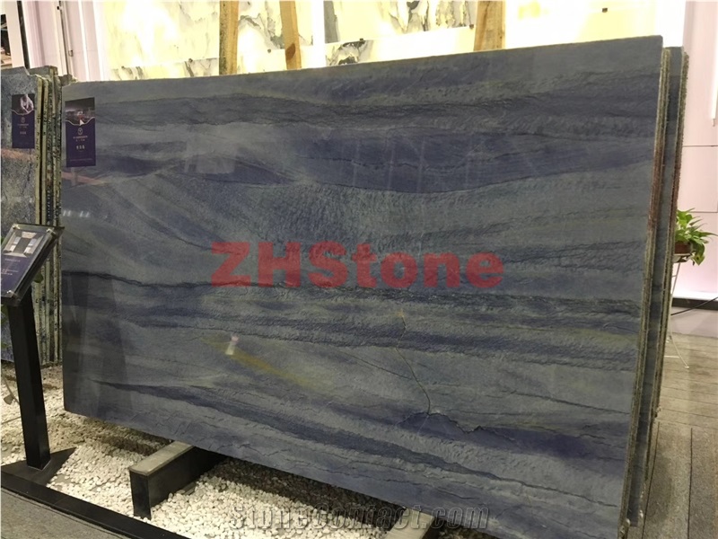 Azul Imperial Quartzite Slab for Building Material Interior Decoration