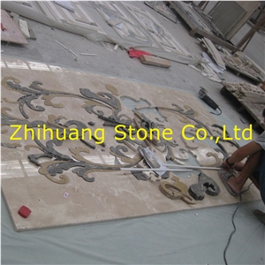 Bird Design Pure White Marble Waterjet Medallions for Background