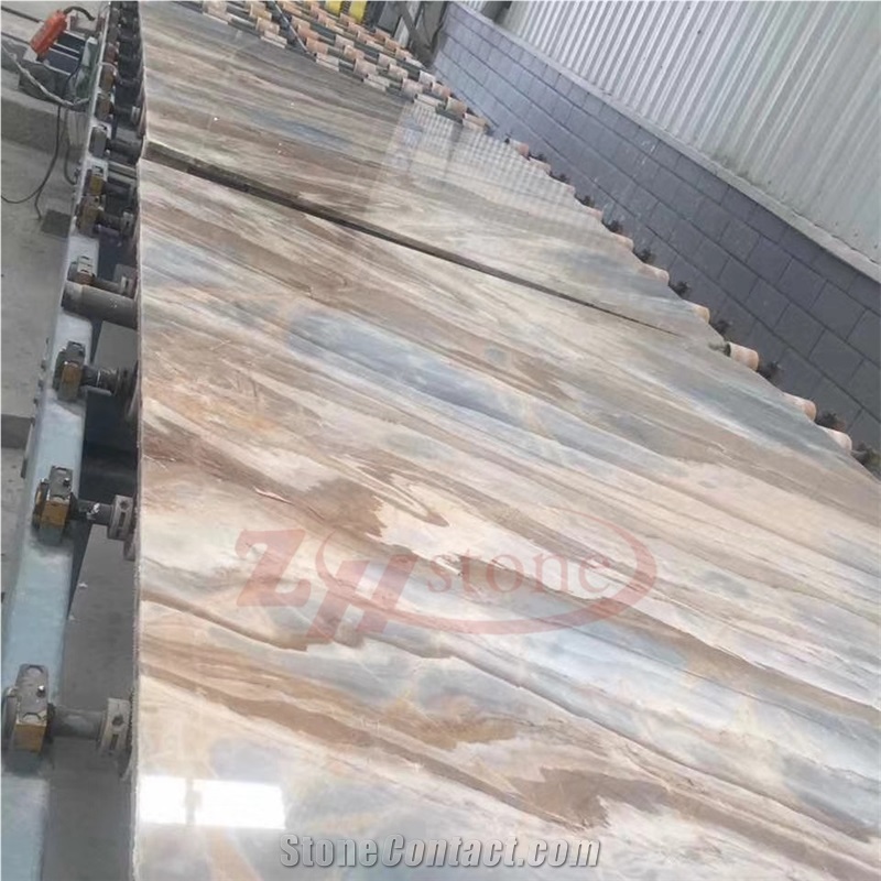 China Brown Wooden ,Roma Impression Marble Slab