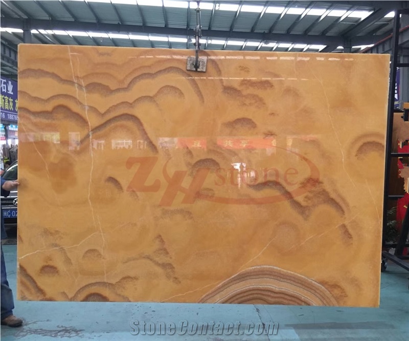 China Yellow Onyx Rosin Jade Onyx Slabs for Wall Tile Ornamental Stone