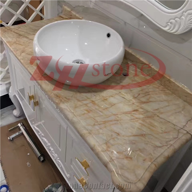 Golden Spider Marble Vanity Top for Hotel Bathroom