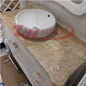 Golden Spider Marble Vanity Top for Hotel Bathroom