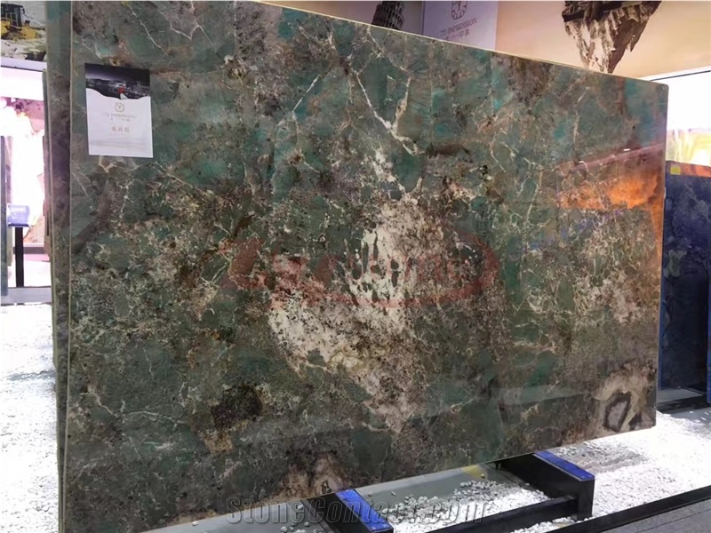 Granito Verde Amazonas Quartzite Slab for Wall Covering Decoration