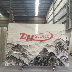 Landscape Painting Marble Slab for Wall Covering