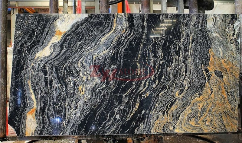 picasso nero marble slabs stonecontact