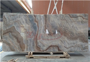 Roman Impression Blue Marble Wooden Marble Slabs